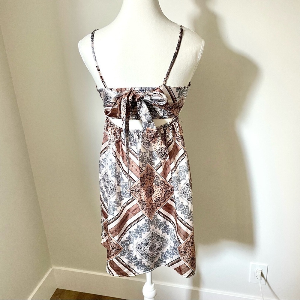 Ricki's Y2K Style Square Neck Satin Bandana Print Dress Size Small - Picture 4 of 12